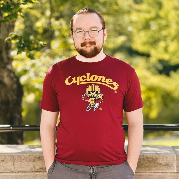 CI Sport Cyclones Script Football Cy Cardinal T-Shirt
